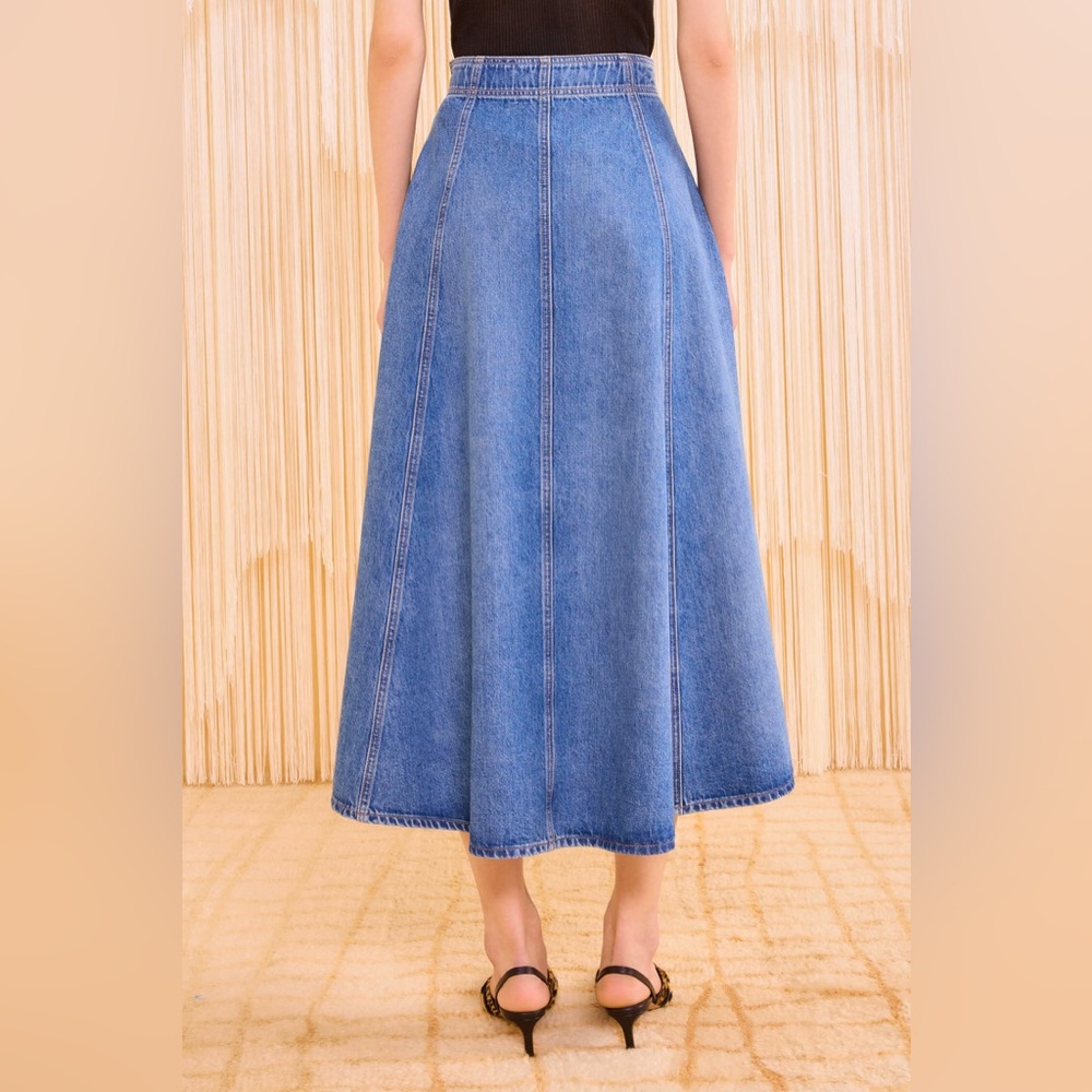 ULLA JOHNSON The Uma Midi Denim Skirt NWT - Picture 3 of 9
